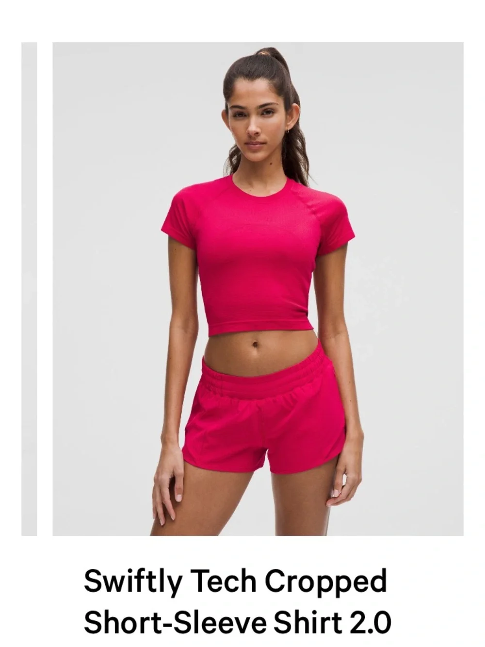 Lululemon Swiftly Cropped Tee Dragonfruit 10